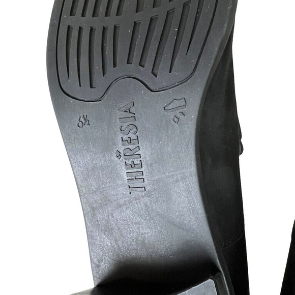 Theresia Celeste Ida Loafer Black Nubuck Leather Block Heel Women Size UK6.5 - Picture 7 of 8